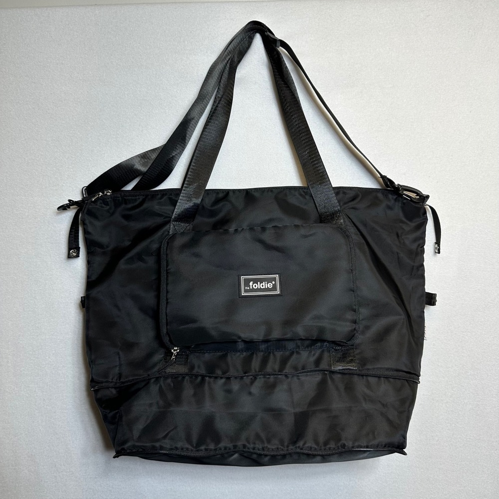The Foldie Travel Tote Bag Unisex Large Black Expandable Foldable Lightweight - Picture 2 of 16